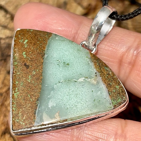 Apple Green Chrysoprase Pendant 2” - Picture 3 of 11